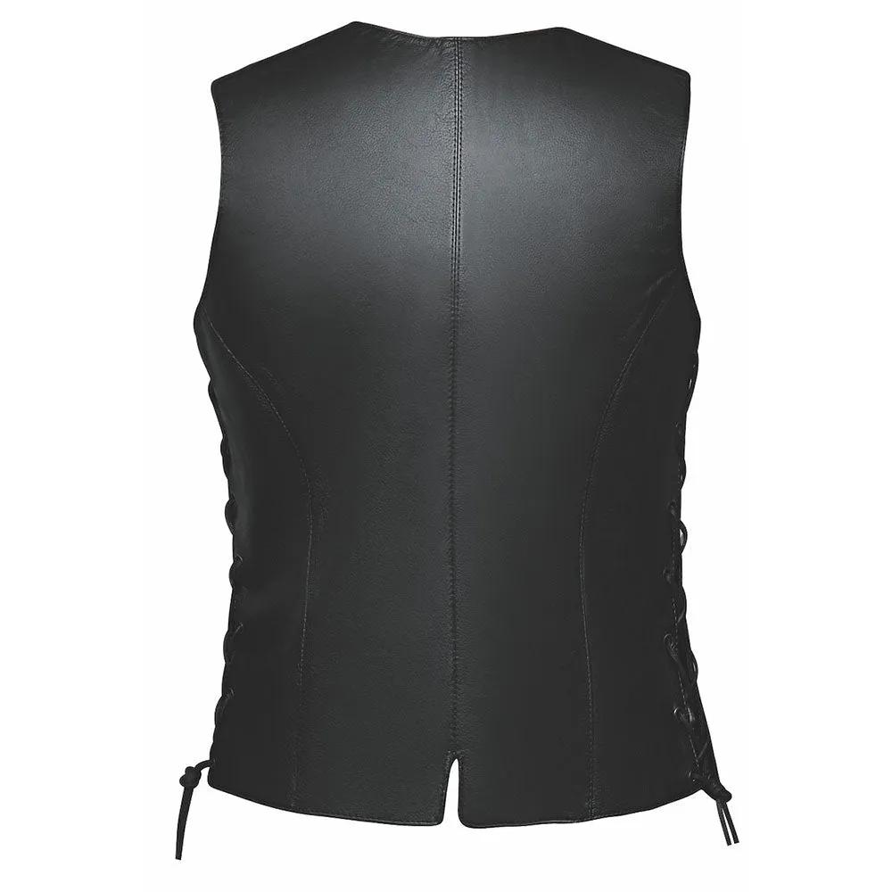 The Ladies PREMIUM traditional vest by Silver Bike offers a blend of classic design and practical features tailored specifically for women.