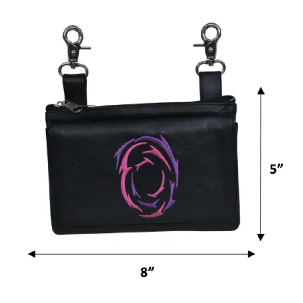 Elevate your riding gear with the Ladies Leather Clip-On Bag from Unik, meticulously crafted from luxurious cowhide leather.