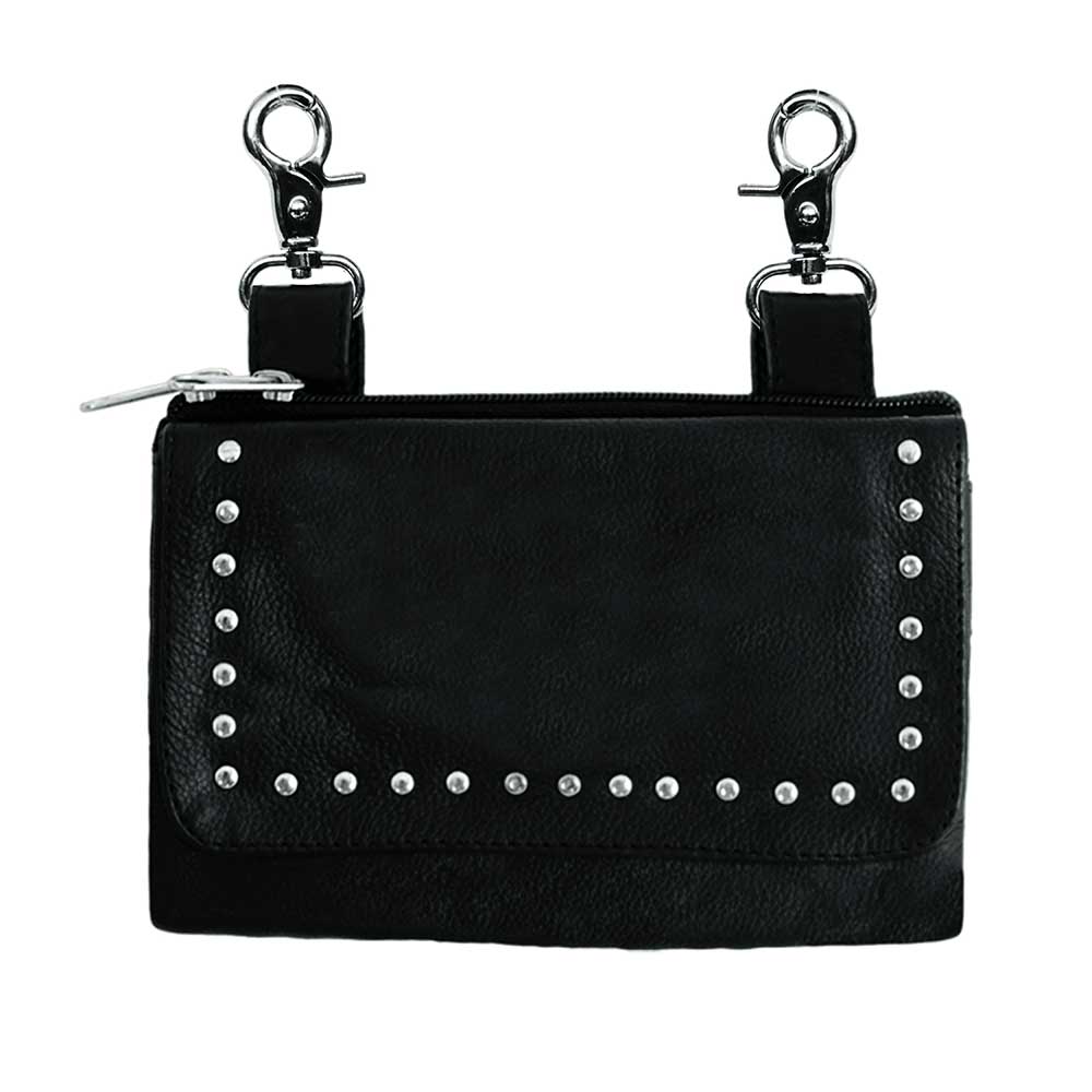 Elevate your riding gear with the Ladies Leather Clip-On Bag from Unik, meticulously crafted from luxurious cowhide leather