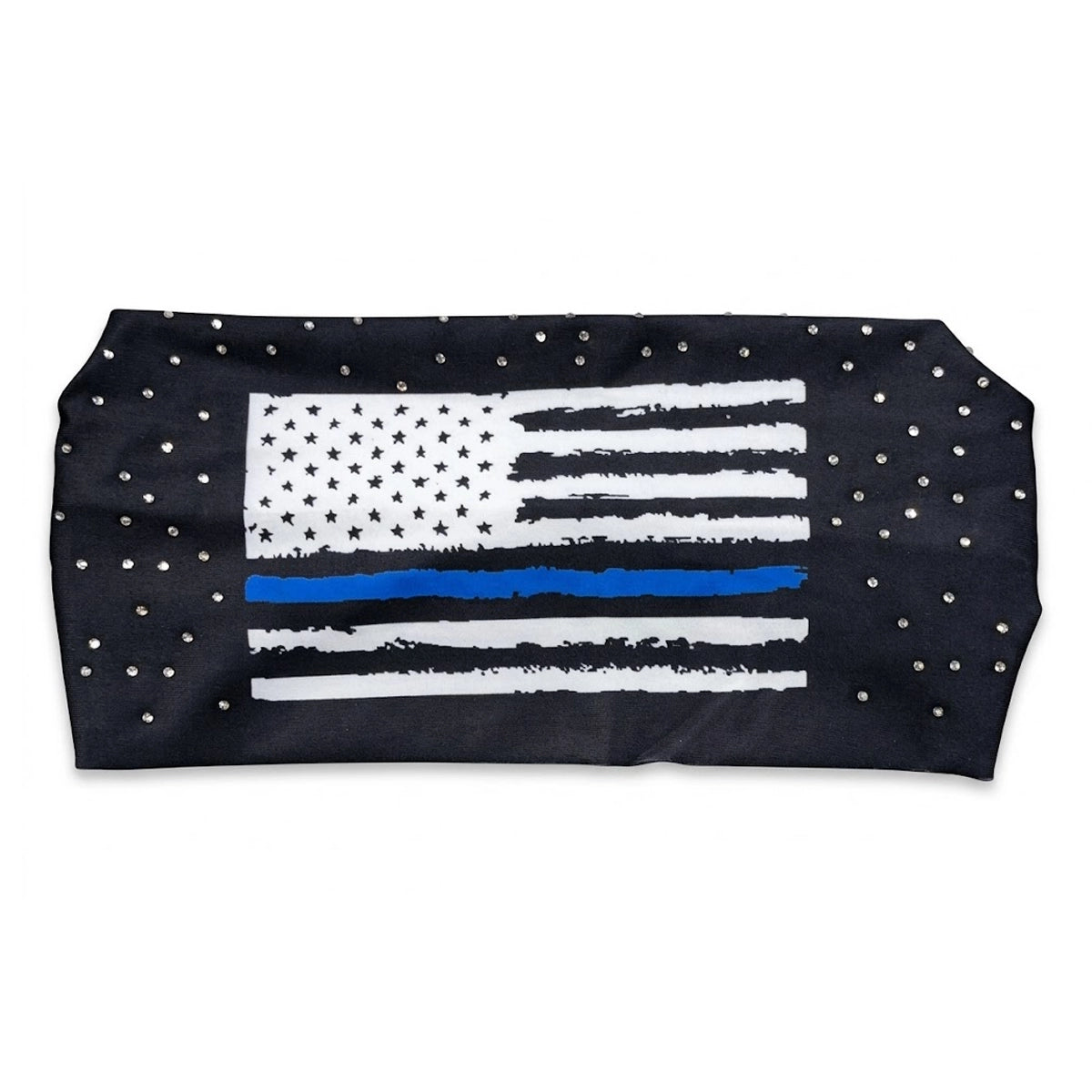 Ladies Headband with a Distinctive Blue Line Flag Liner