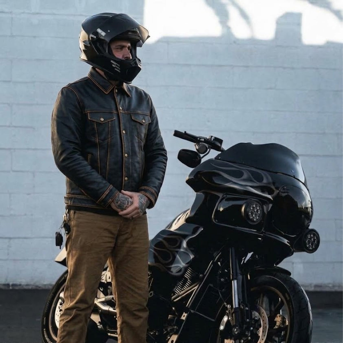 Ranger - Men's Jean Style Leather Motorcycle Jacket