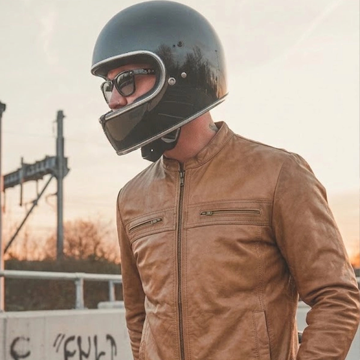Indiana - Premium Men's Leather Motorcycle Jacket