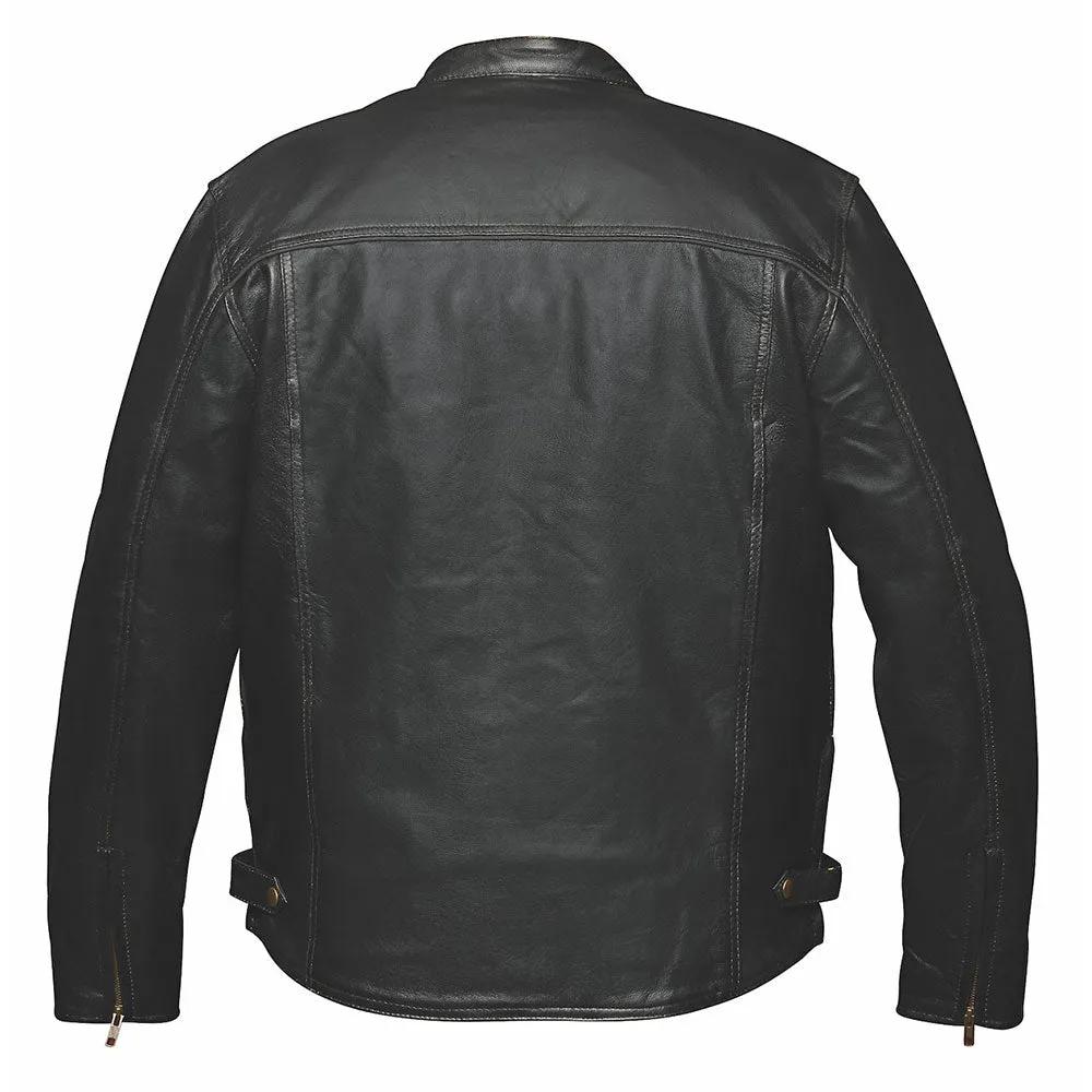  Leather Jacket by Unik Lightweight Premium. Made from supple goatskin leather and featuring a sleek black design, this jacket blends lightweight construction with premium functionality.