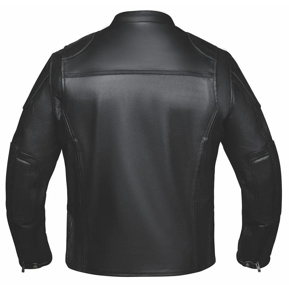  Crafted from high-quality cowhide leather in a classic black color, this jacket combines superior craftsmanship with practical design elements for everyday wear.