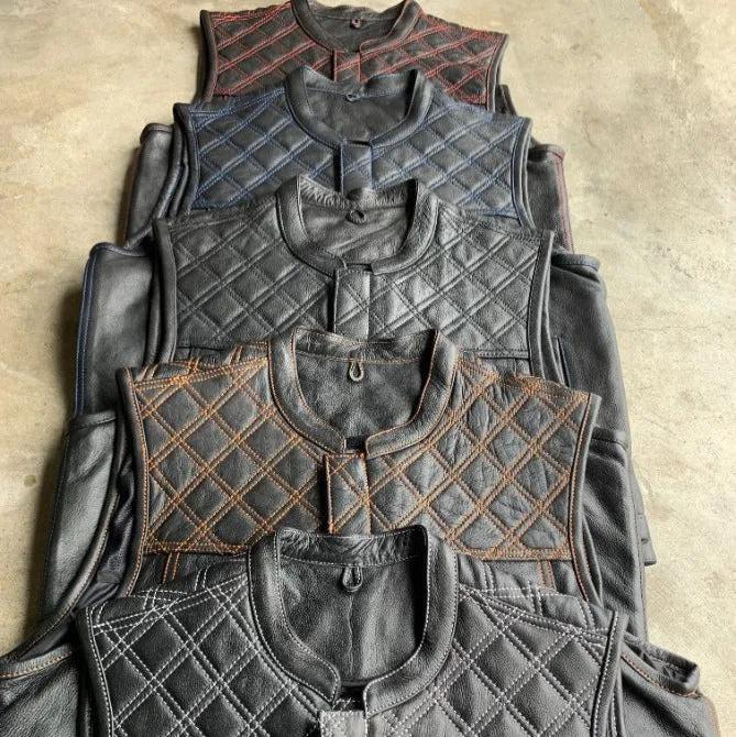 White Diamond - Mens Premium Leather Diamond Stitch Club