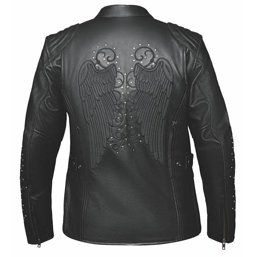 Angel Women's Premium Cowhide Leather Motorcycle Jacket