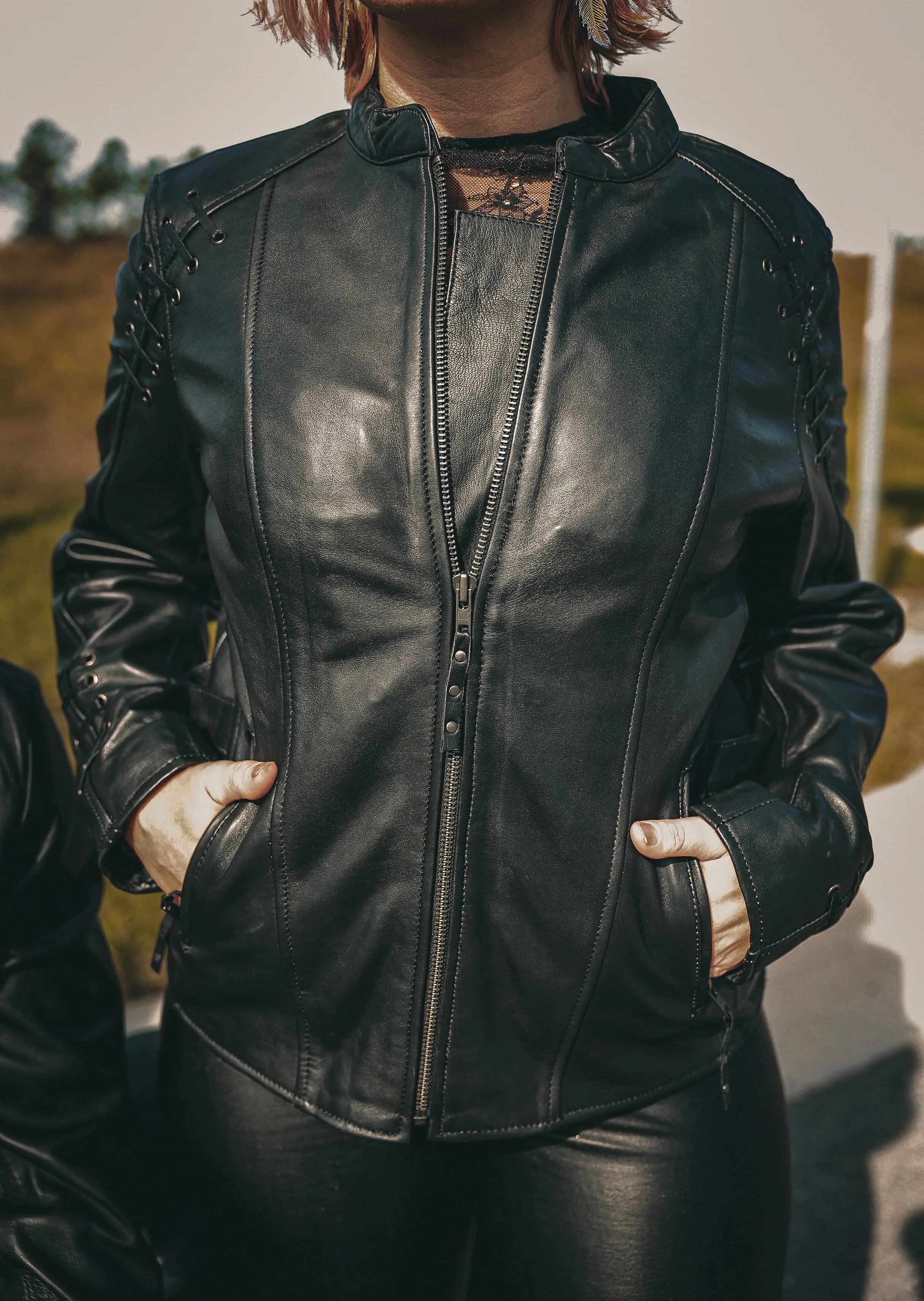 6829.00 - Ladies Premium Leather Jacket - Unik International Inc