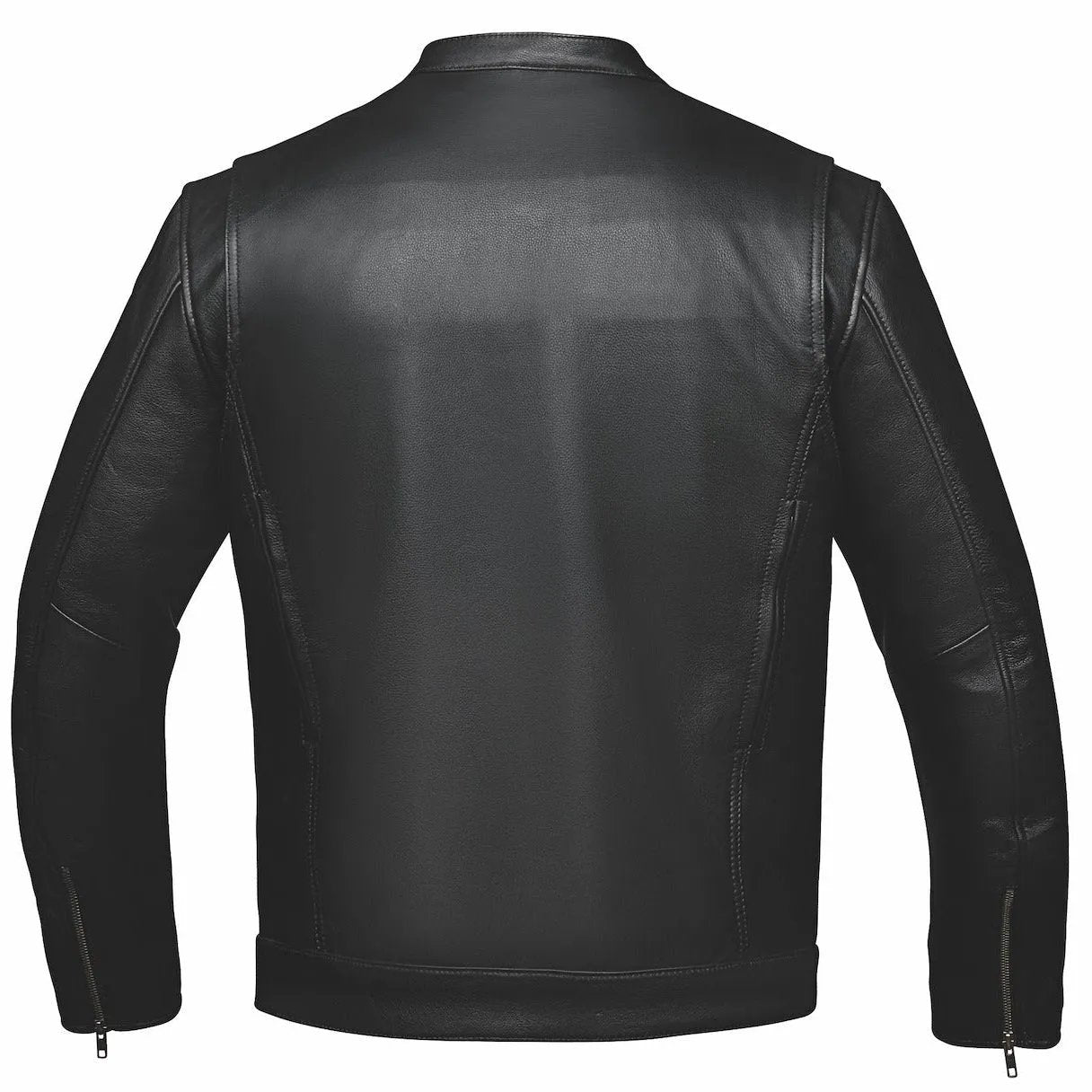 . Crafted from durable cowhide leather in classic black, this jacket combines practical design with modern features, making it an essential addition to any wardrobe