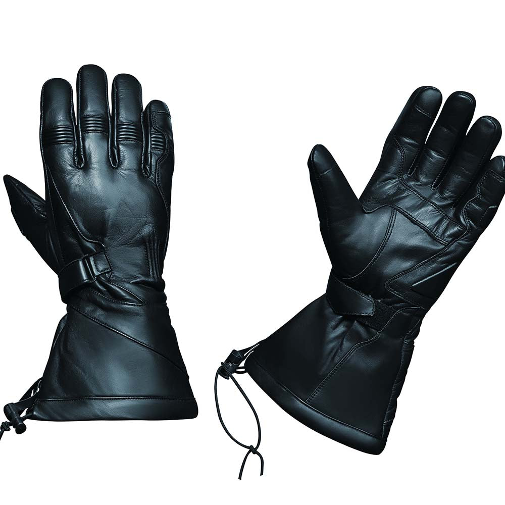 Crafted from premium cowhide leather, they feature a full gauntlet design for extended coverage.