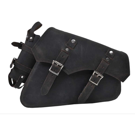 Crafted from cowhide leather in a distressed brown finish, it exudes a timeless appeal suitable for motorcycle enthusiasts seeking both functionality and aesthetics.
