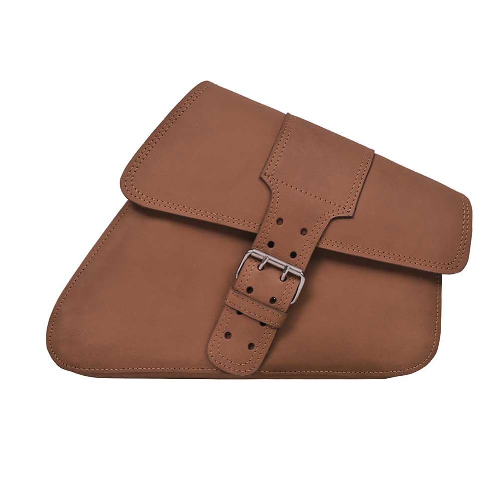 Crafted from cowhide leather in a distressed brown finish, it exudes a timeless appeal suitable for motorcycle enthusiasts seeking both functionality and aesthetics.