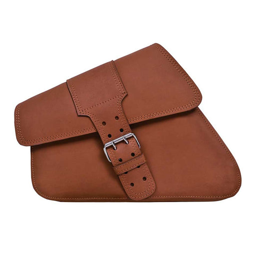 Crafted from cowhide leather in a distressed brown finish, it exudes a timeless appeal suitable for motorcycle enthusiasts seeking both functionality and aesthetics.