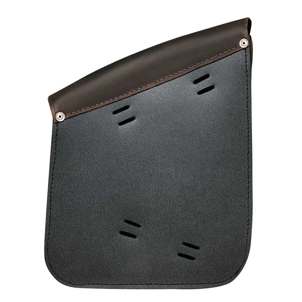 Crafted from cowhide leather in a distressed brown finish, it exudes a timeless appeal suitable for motorcycle enthusiasts seeking both functionality and aesthetics.