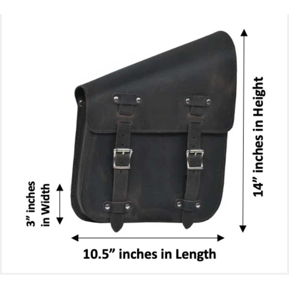 Crafted from cowhide leather in a distressed brown finish, it exudes a timeless appeal suitable for motorcycle enthusiasts seeking both functionality and aesthetics.