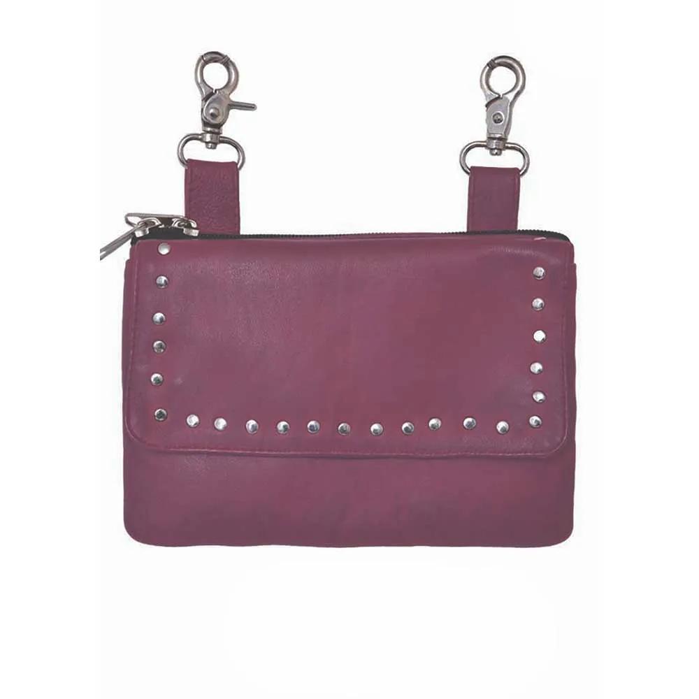 Elevate your riding gear with the Ladies Leather Clip-On Bag from Unik, meticulously crafted from luxurious cowhide leather.