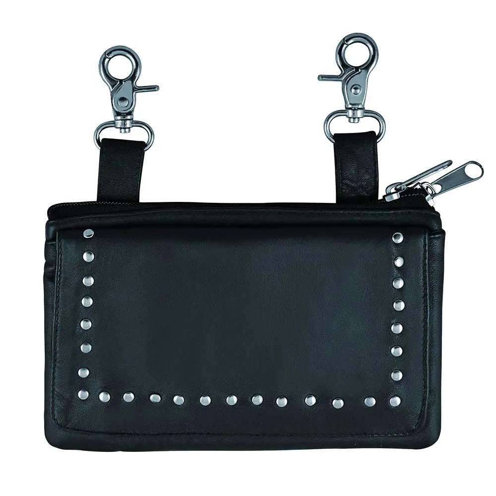 Elevate your riding gear with the Ladies Leather Clip-On Bag from Unik, meticulously crafted from luxurious cowhide leather