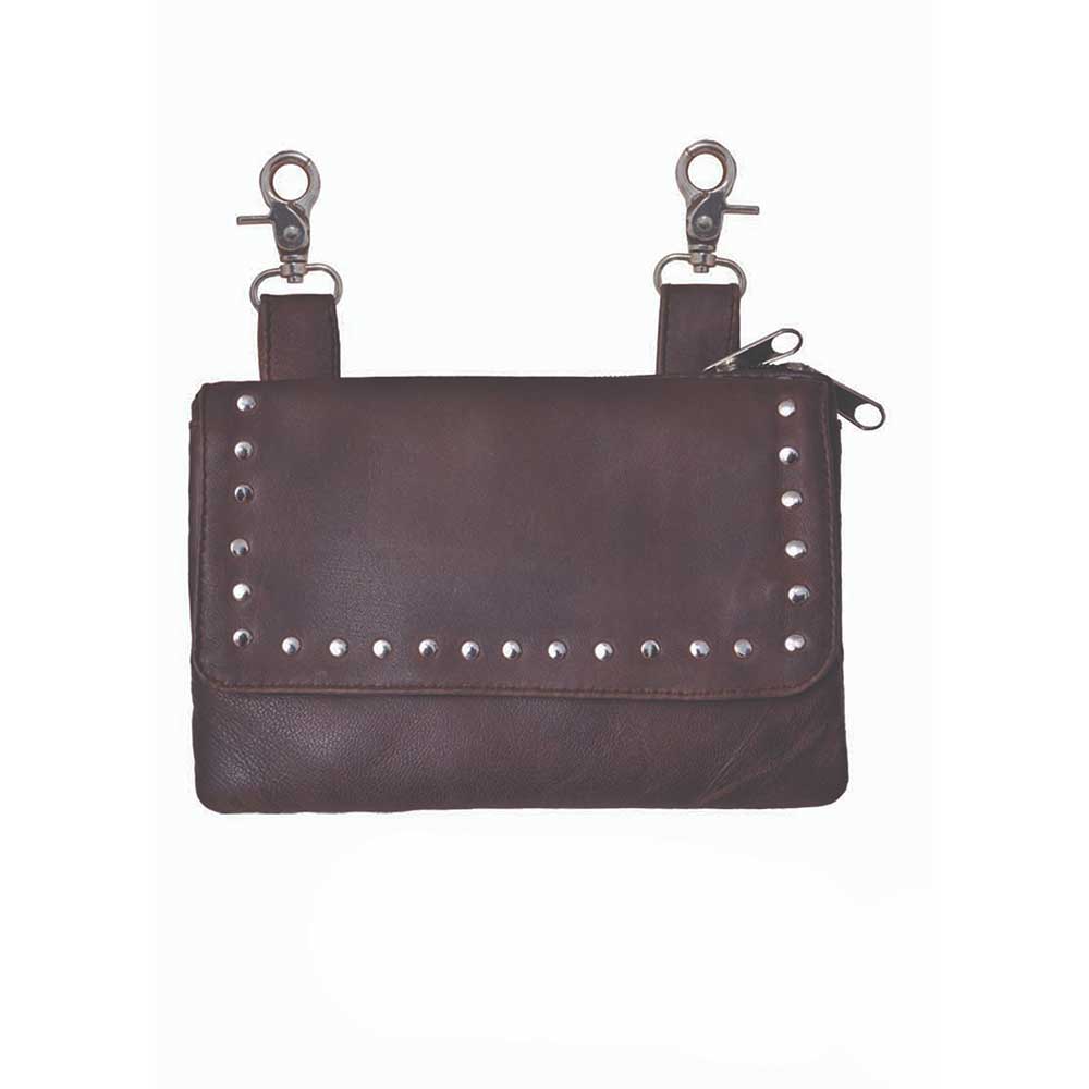 Elevate your riding gear with the Ladies Leather Clip-On Bag from Unik, meticulously crafted from luxurious cowhide leather