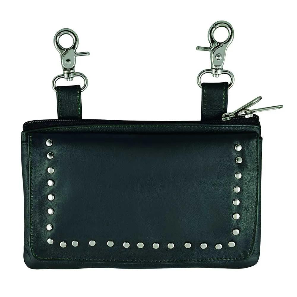 Elevate your riding gear with the Ladies Leather Clip-On Bag from Unik, meticulously crafted from luxurious cowhide leather.