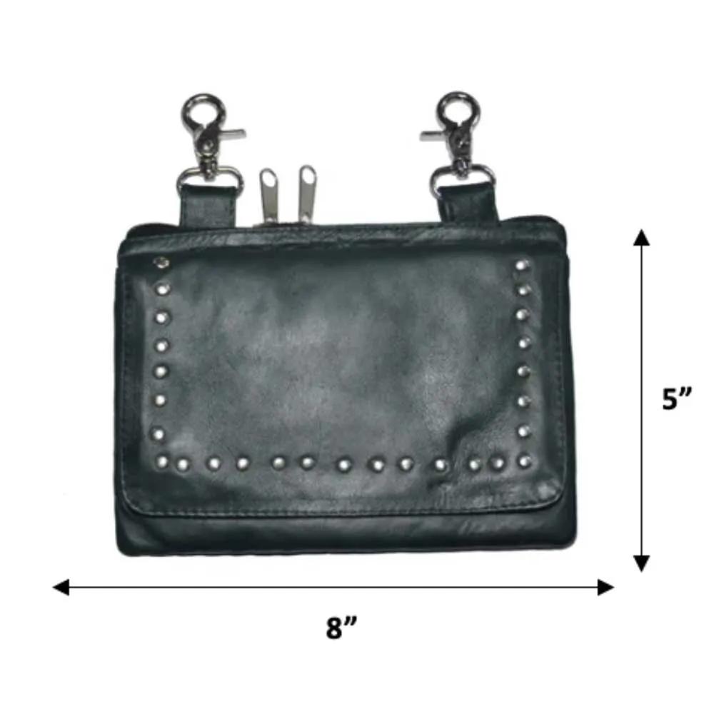 Elevate your riding gear with the Ladies Leather Clip-On Bag from Unik, meticulously crafted from luxurious cowhide leather.