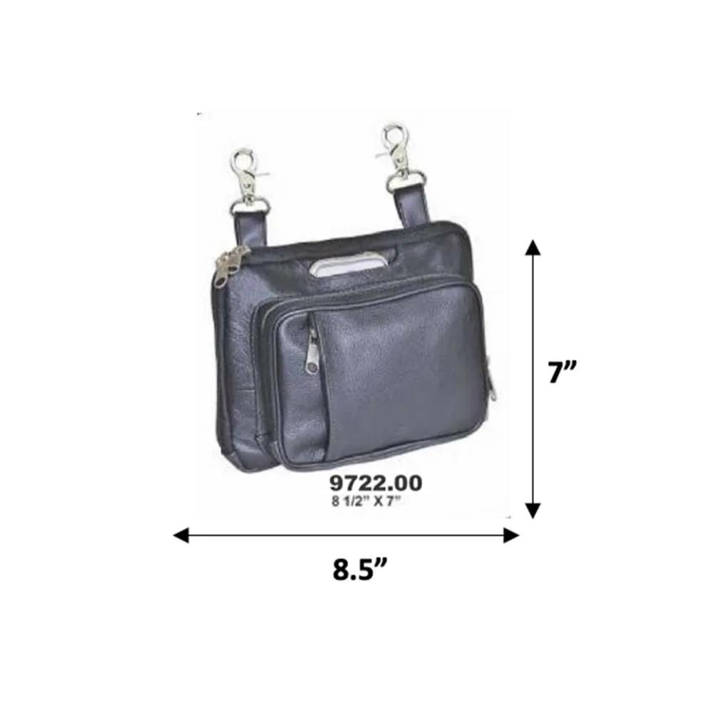 Elevate your riding gear with the Ladies Leather Clip-On Bag from Unik, meticulously crafted from luxurious cowhide leather