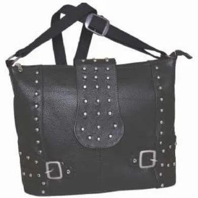 Style # 9726.00
Ladies Concealed Carry Pocketbook
Silver hardware
Front Zipper Closure
Color: Black&nbsp;
Brand: Unik
Skin: Cowhide Leather
Size:&nbsp;One Size
Made in Pakistan