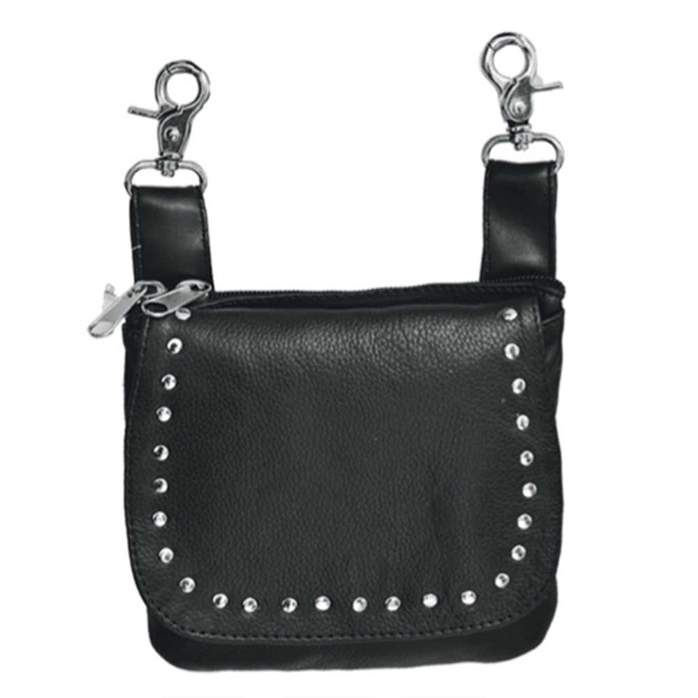 Elevate your riding gear with the Ladies Leather Clip-On Bag from Unik, meticulously crafted from luxurious cowhide leather.