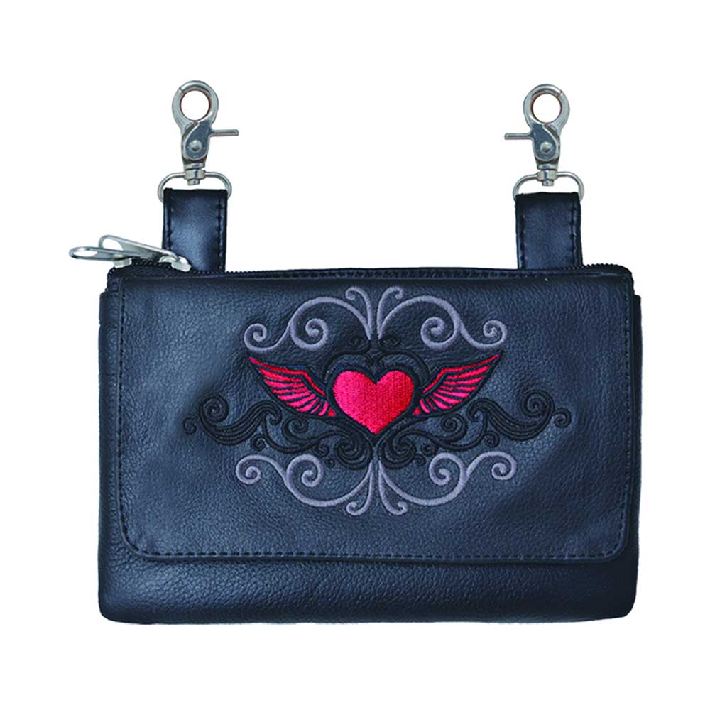 Elevate your riding gear with the Ladies Leather Clip-On Bag from Unik, meticulously crafted from luxurious cowhide leather
