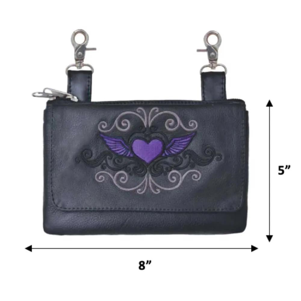 Elevate your riding gear with the Ladies Leather Clip-On Bag from Unik, meticulously crafted from luxurious cowhide leather.