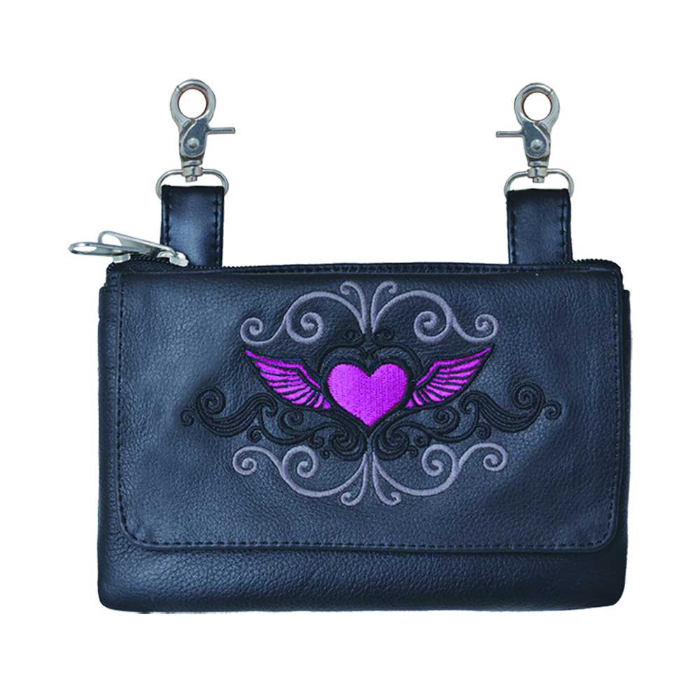 Elevate your riding gear with the Ladies Leather Clip-On Bag from Unik, meticulously crafted from luxurious cowhide leather.