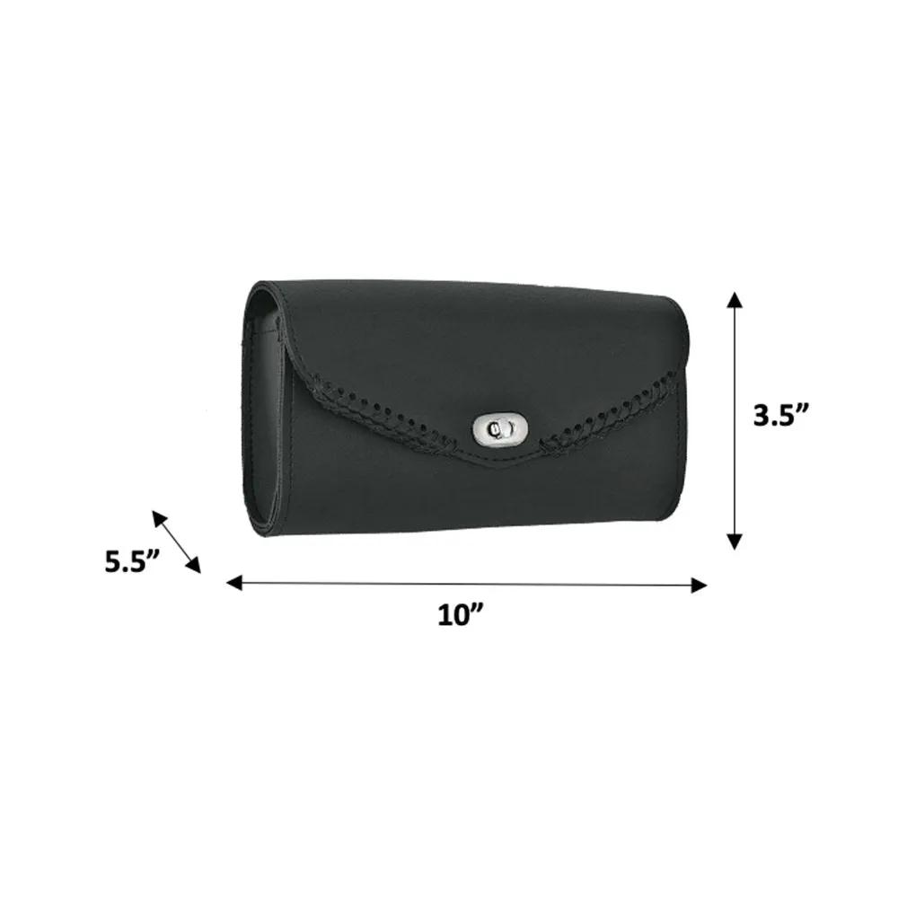 Black clutch bag for motrcycles