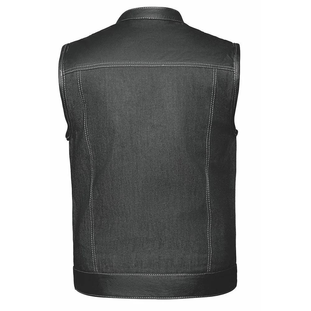 Black denim vest 