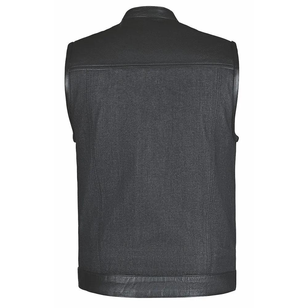 Black denim vest