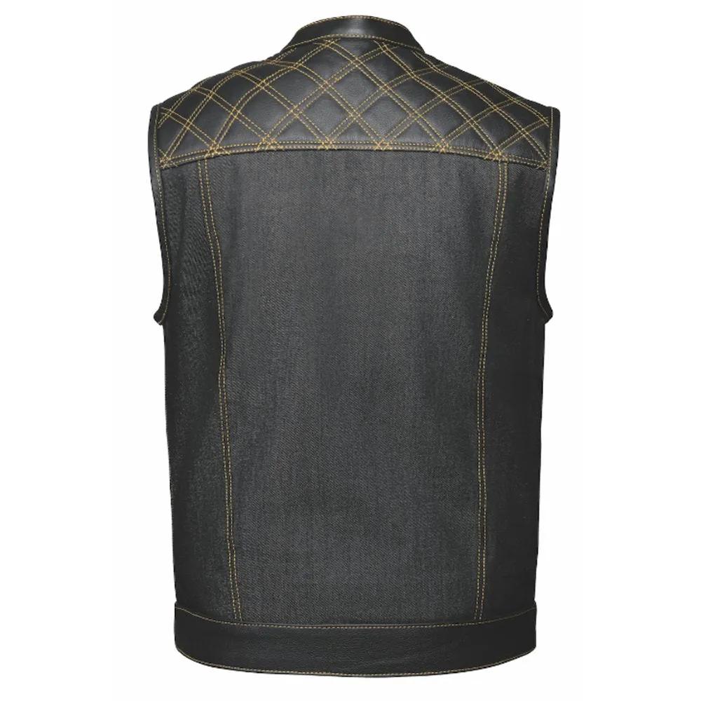 Black denim vest 
