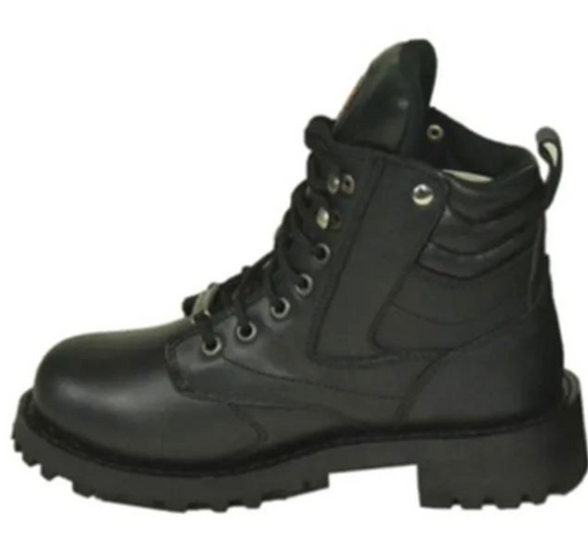 black leather boot with bikers