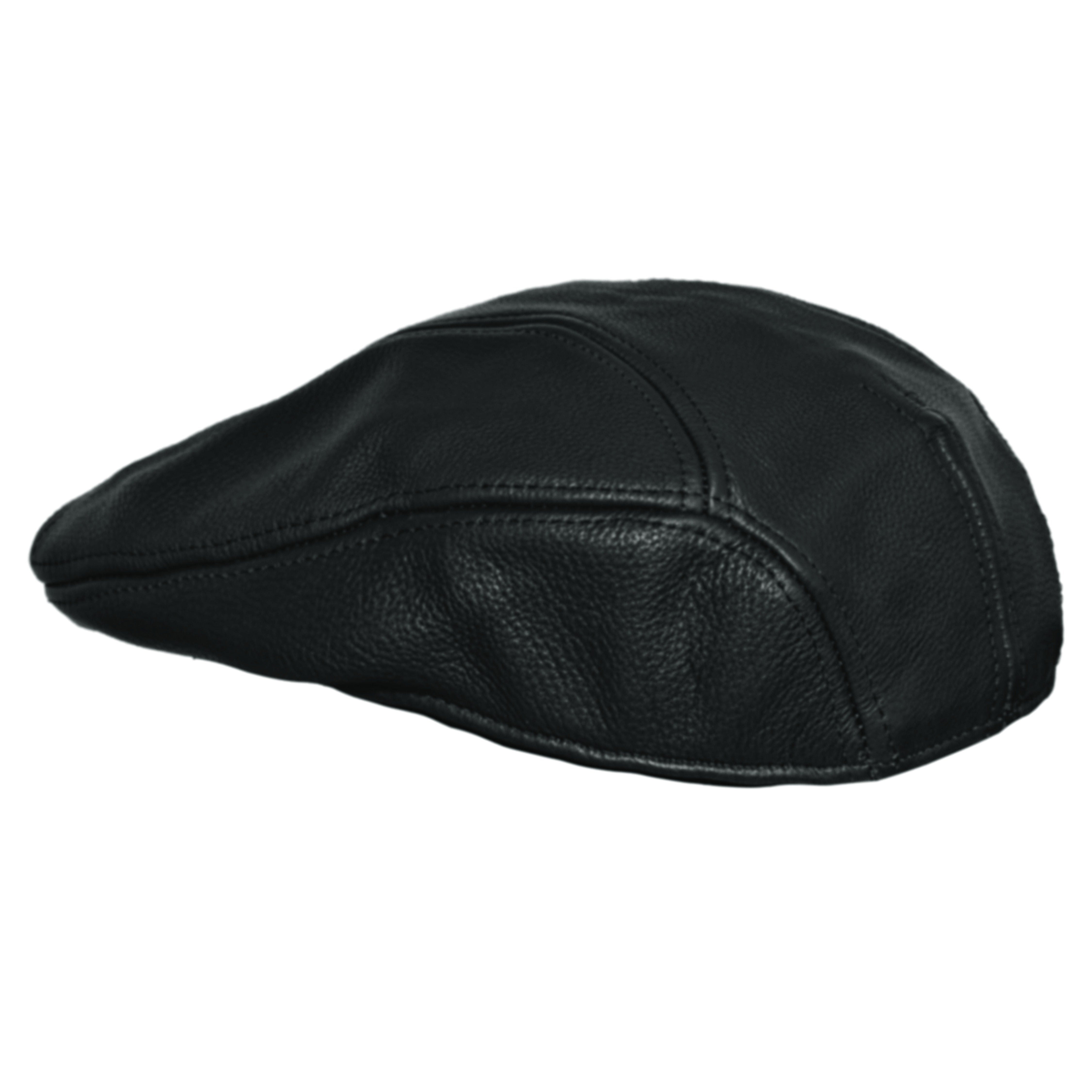 Black leather cap with texture