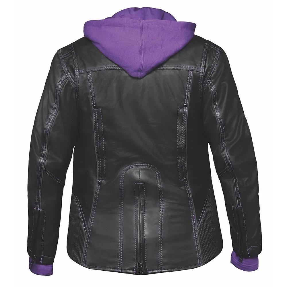 Black leather jacket with back zipper