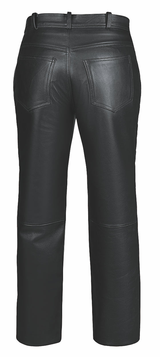 Black leather pants with back pocket