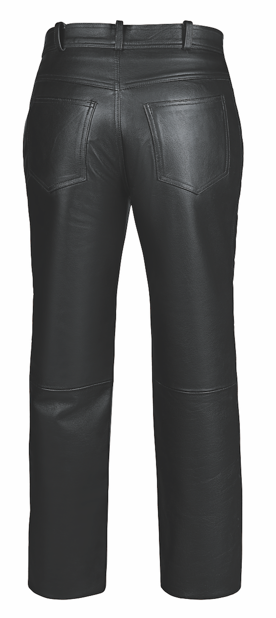 Black leather pants with back pocket