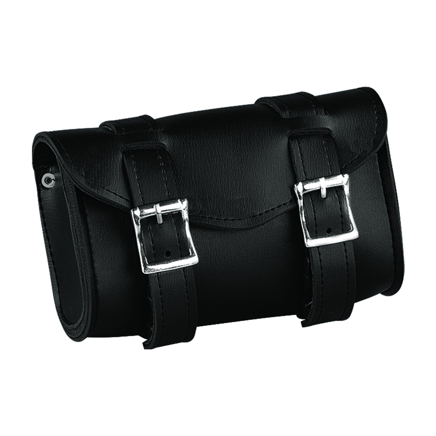 Black leather saddlebag for motorcycles