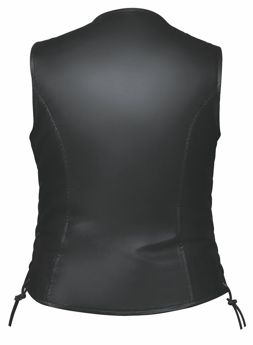 Black leather vest with laces