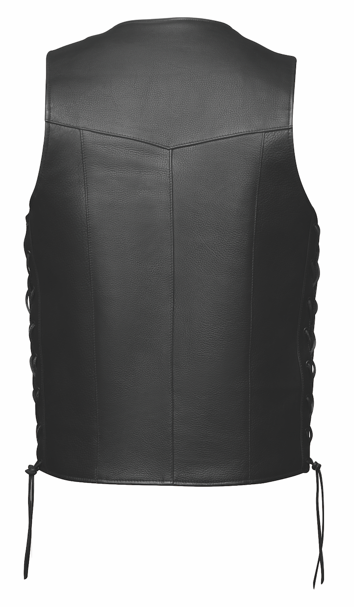 lace-up front leather vest