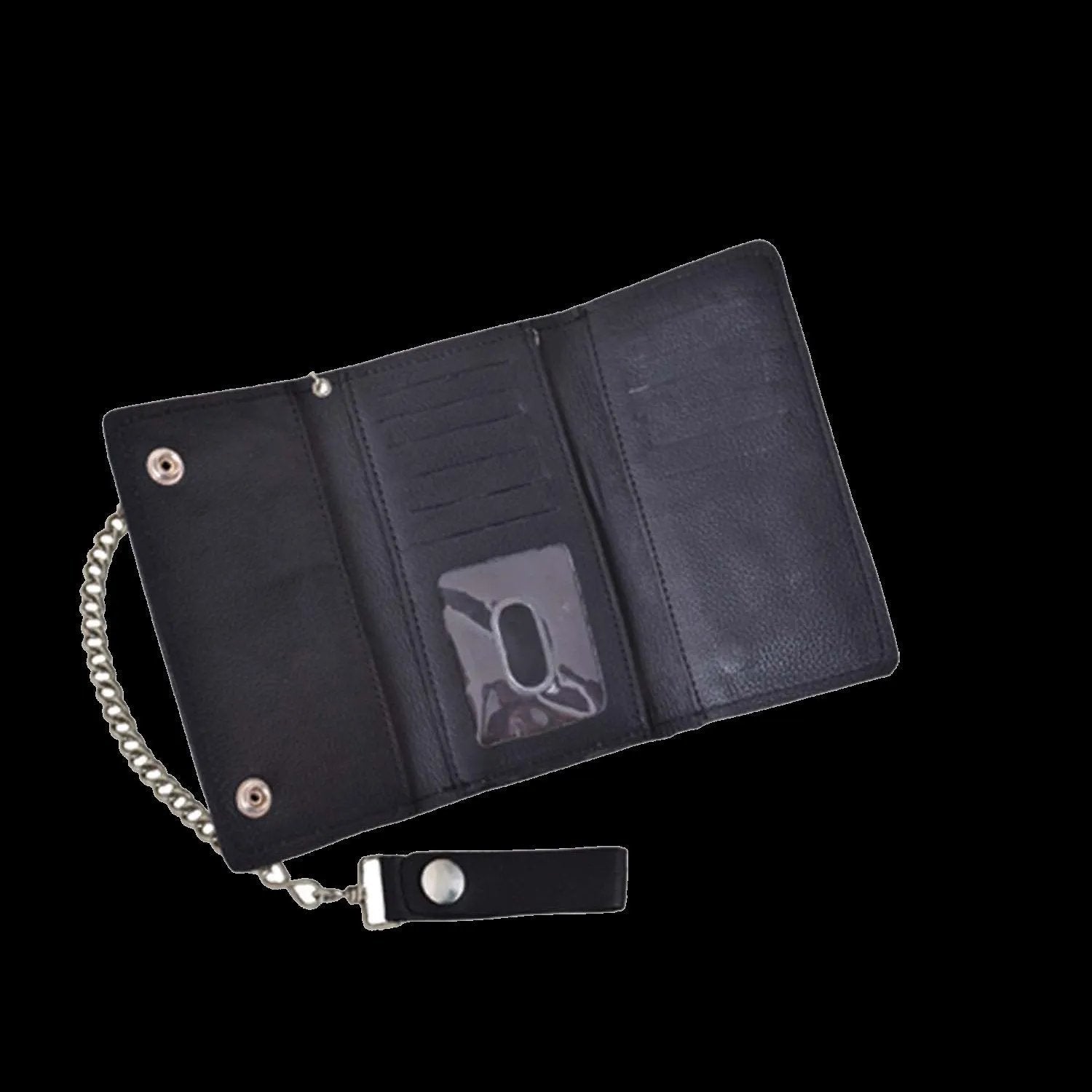 Black leather wallet key chain