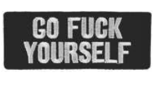 embroidered patch with bad words