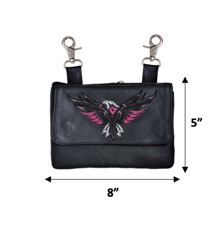 Black purse with an eagle design 