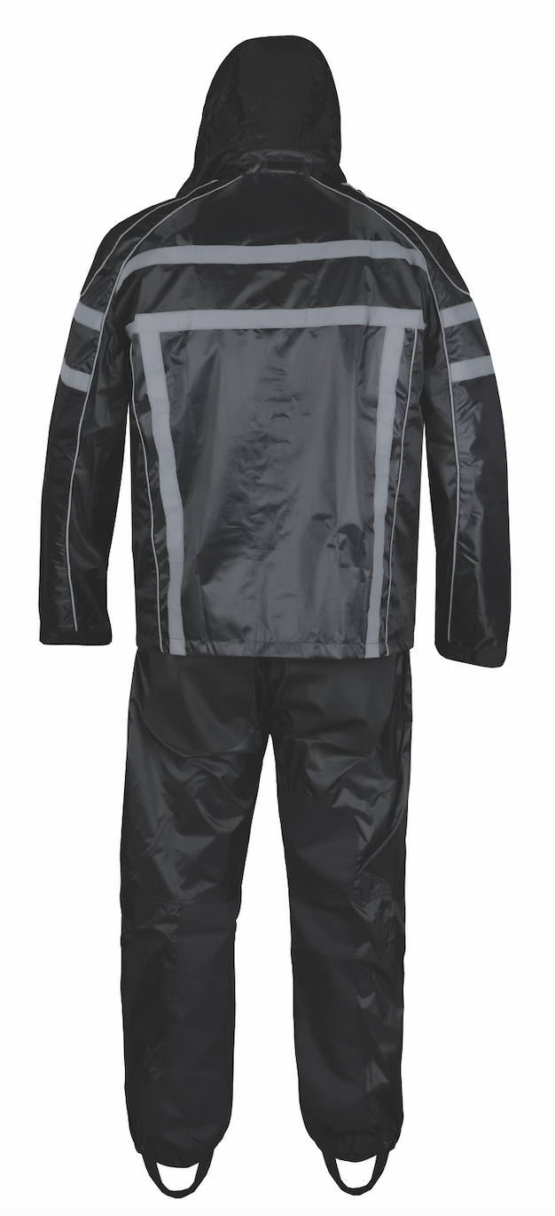 rain suit in black color