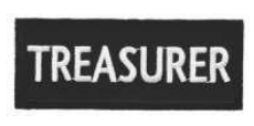 embroidery text "Treasurer"
