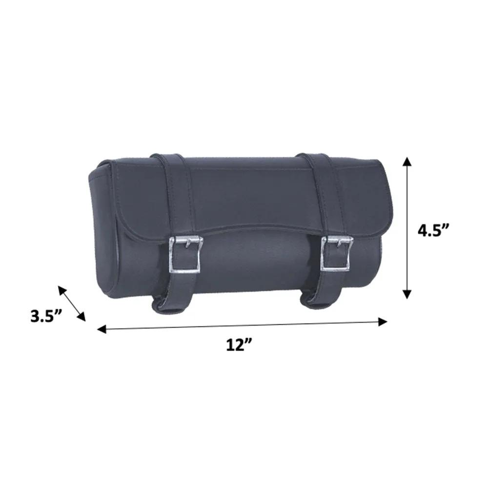 Black roll-top bag with bukles