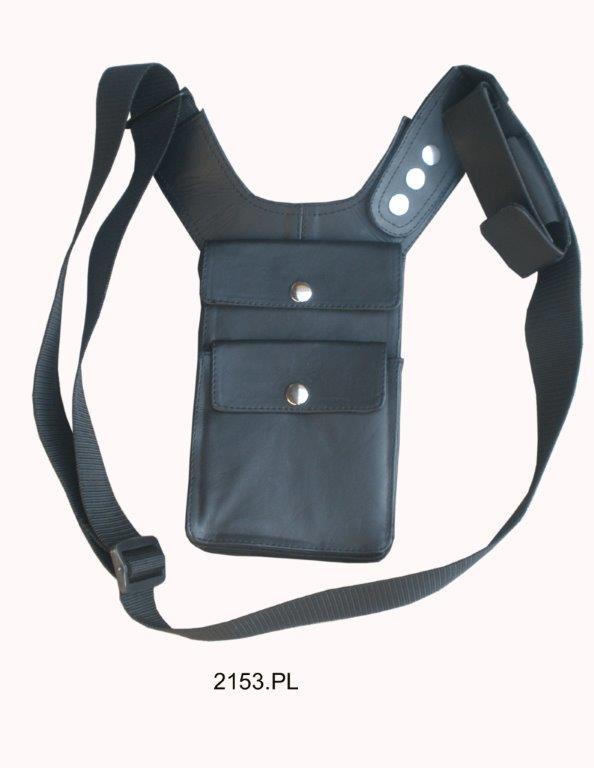 Black shoulder bag with mobile pocket