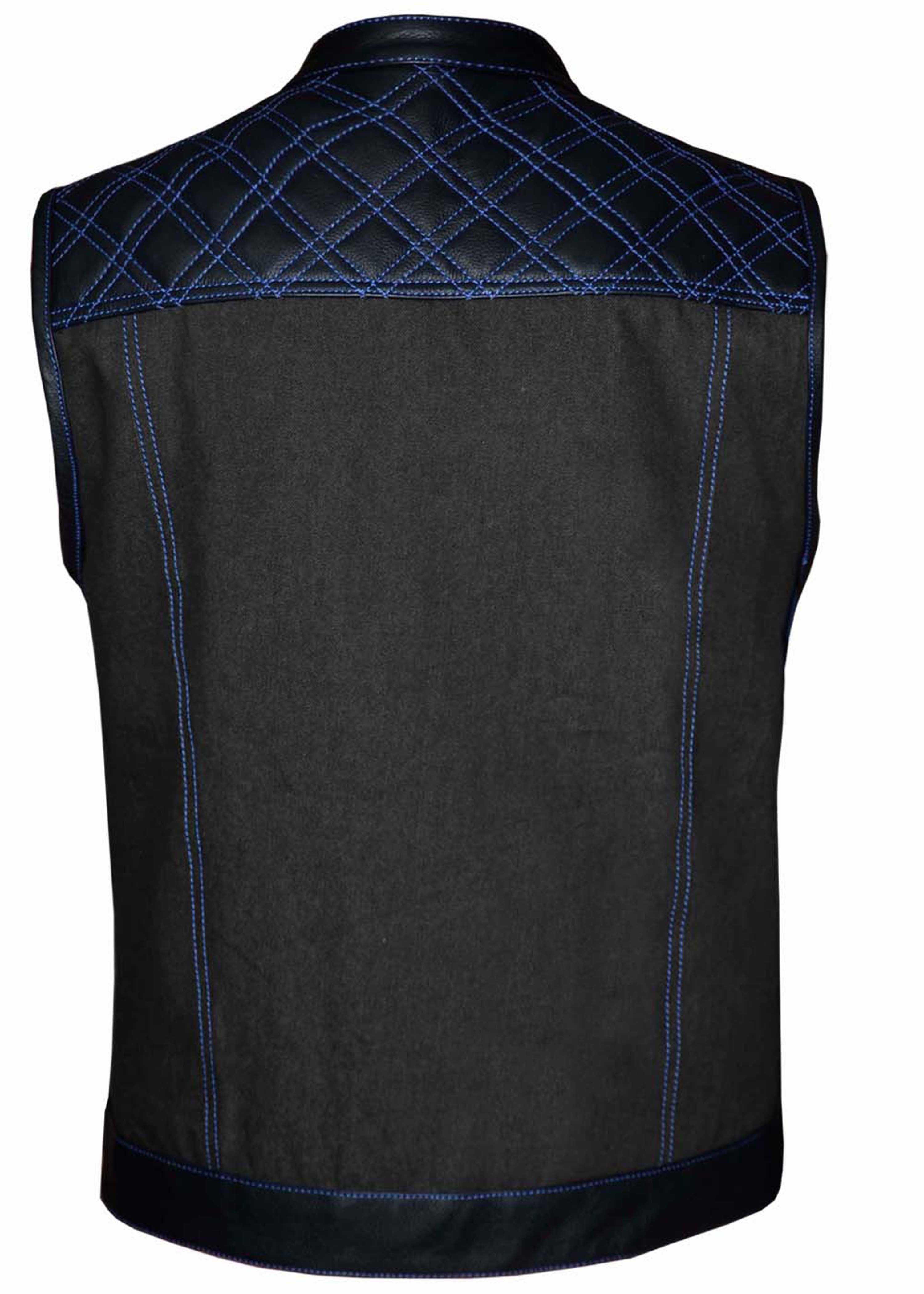 Black vest with with blue lining