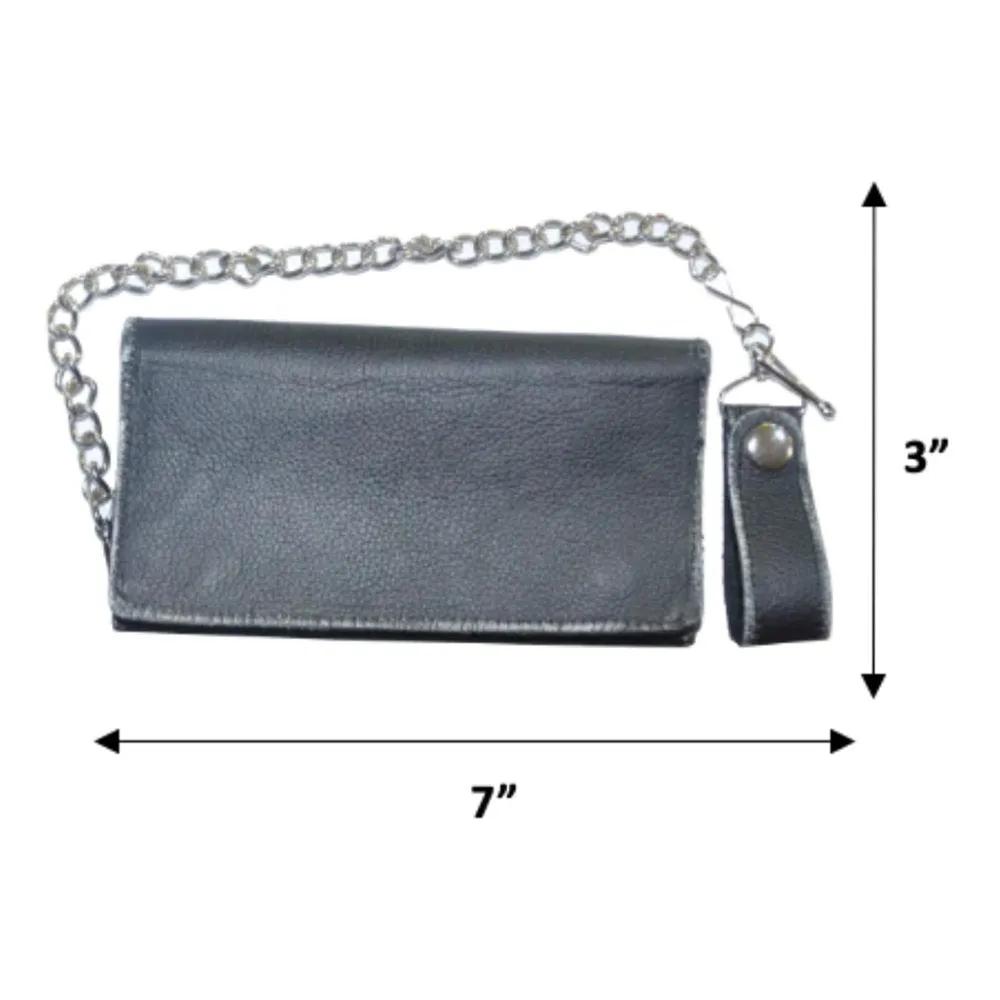 wallet in black color with hanging chain